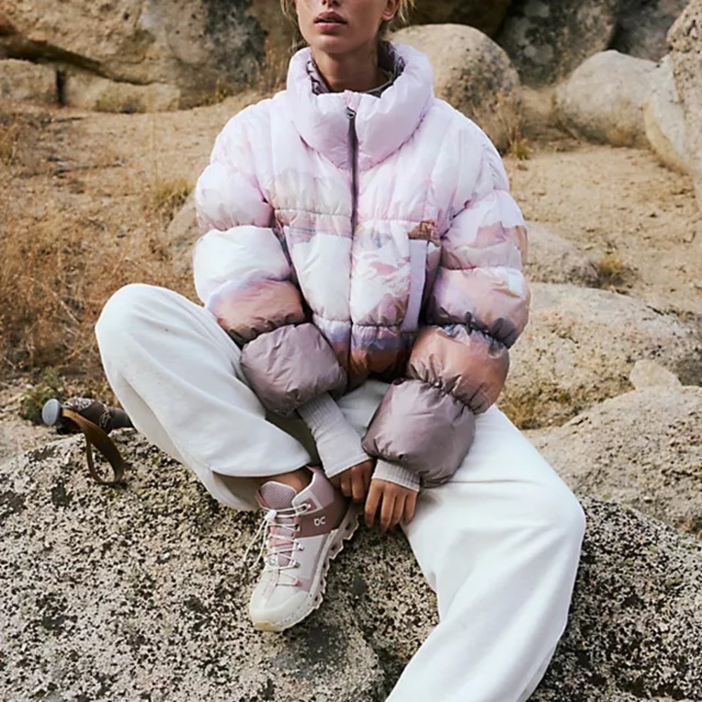 Free People Pink Lavender Ombre Puffer Jacket